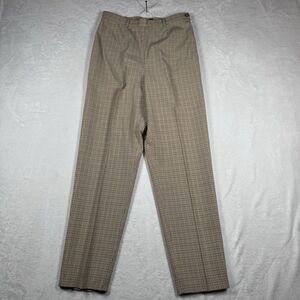 Vintage Gap Premium Stretch Brown Plaid Trouser Pants with‎ Cuffs Size 6